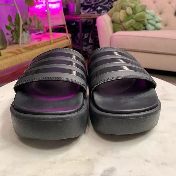 adidas Black Slide Sandals - Picture 4 of 10